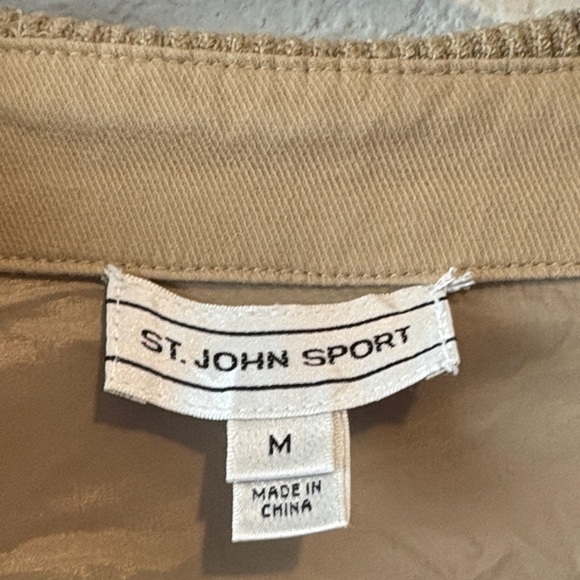 St John Sport Medium Classic Tan Khaki Utility Jacket for Women - Picture 2 of 11